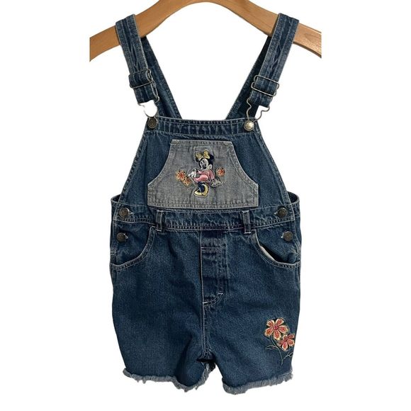 Disney Other - Disney Overalls Bibs Girls M 5/6 Minnie Vintage Mickey and Co. Denim Shorts